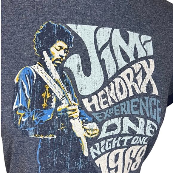 Y2K Jimi Hendrix blue T-shirt retro casual Crewneck vintage 2000s - Picture 2 of 6